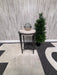 Bernhardt Barclay Luxury Stone Top End Table – Modern Metal Accent Side Table