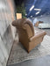 Ethan Allen Brown Leather Accent Tufted Club Chairs - Set of 2!