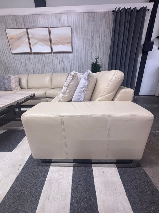 Robb & Stucky Cream Leather Sectional Sofa – Beautiful High End Luxury Furniture