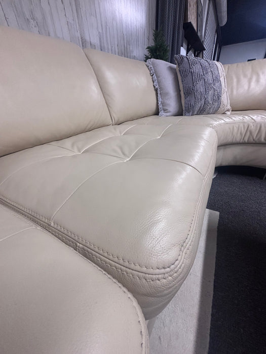Robb & Stucky Cream Leather Sectional Sofa – Beautiful High End Luxury Furniture