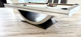 Stunning Custom Full Size Pool Table/Dining Table Set – Sleek Stainless Steel Veneer Modern Design