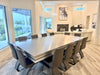 Stunning Custom Full Size Pool Table/Dining Table Set – Sleek Stainless Steel Veneer Modern Design