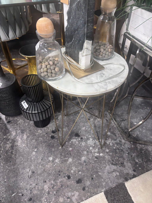 Marble and gold end table