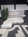 Stunning Latitude Tufted Cream Fabric Sofa Sectional – Like New!