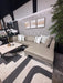 Beautiful American Leather Modern Taupe Leather Sectional with Chaise