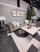 Beautiful American Leather Modern Taupe Leather Sectional with Chaise