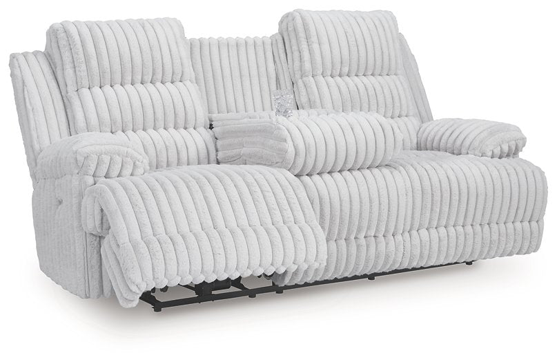 Rhines Falls Power Reclining Sofa with Drop Down Table - Abundant Home Collections