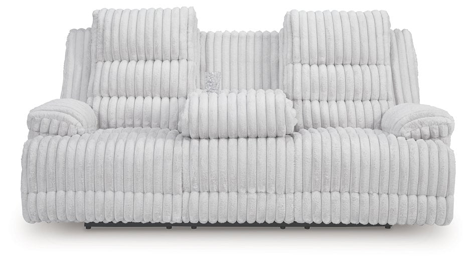Rhines Falls Power Reclining Sofa with Drop Down Table - Abundant Home Collections