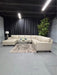 Hayward Leather Sectional (LAF Chaise in Vanilla) - Abundant Home Collections