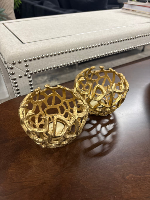 Gold Nest Candle Holders