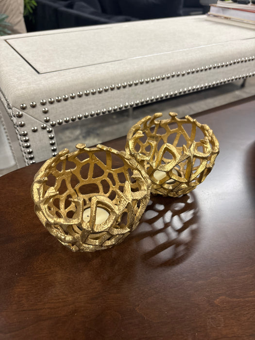 Gold Nest Candle Holders