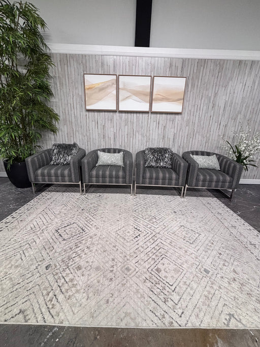 Bernhardt Gray Fabric & Chrome Chairs (4x)