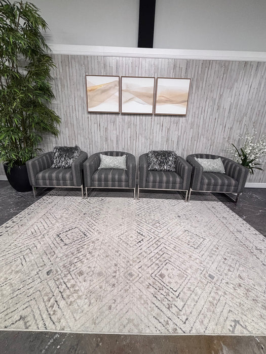 Bernhardt Gray Fabric & Chrome Chairs (4x)