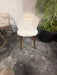White Brown and Gold Swivel Bar Stool