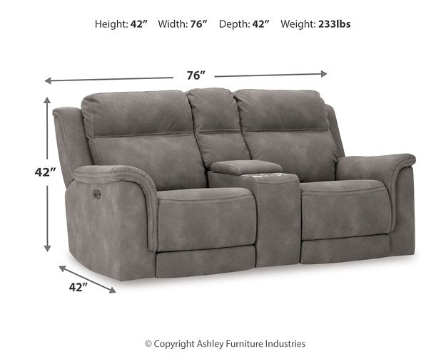 Next-Gen DuraPella Power Reclining Loveseat with Console - Abundant Home Collections