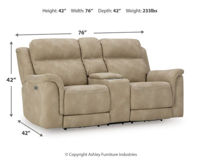 Next-Gen DuraPella Power Reclining Loveseat with Console - Abundant Home Collections