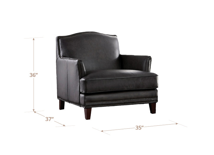 Oxford Leather Ottoman