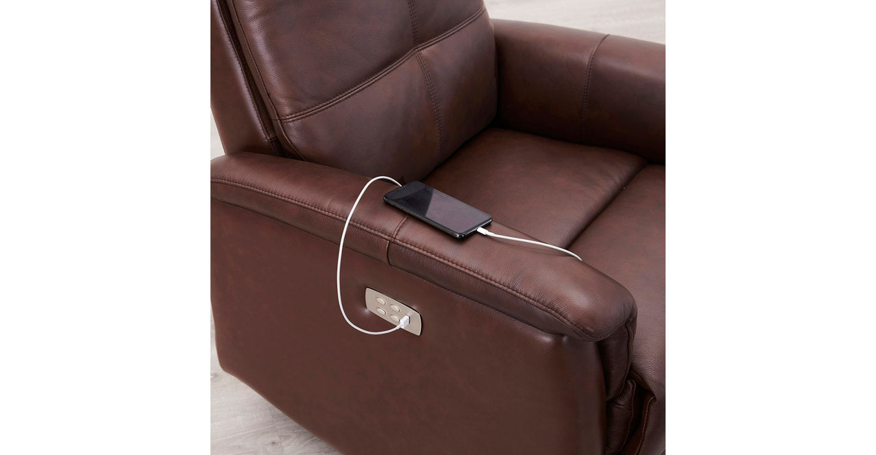 Logan Power Headrest Leather Recliner