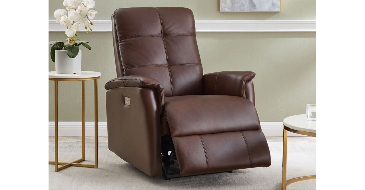 Logan Power Headrest Leather Recliner