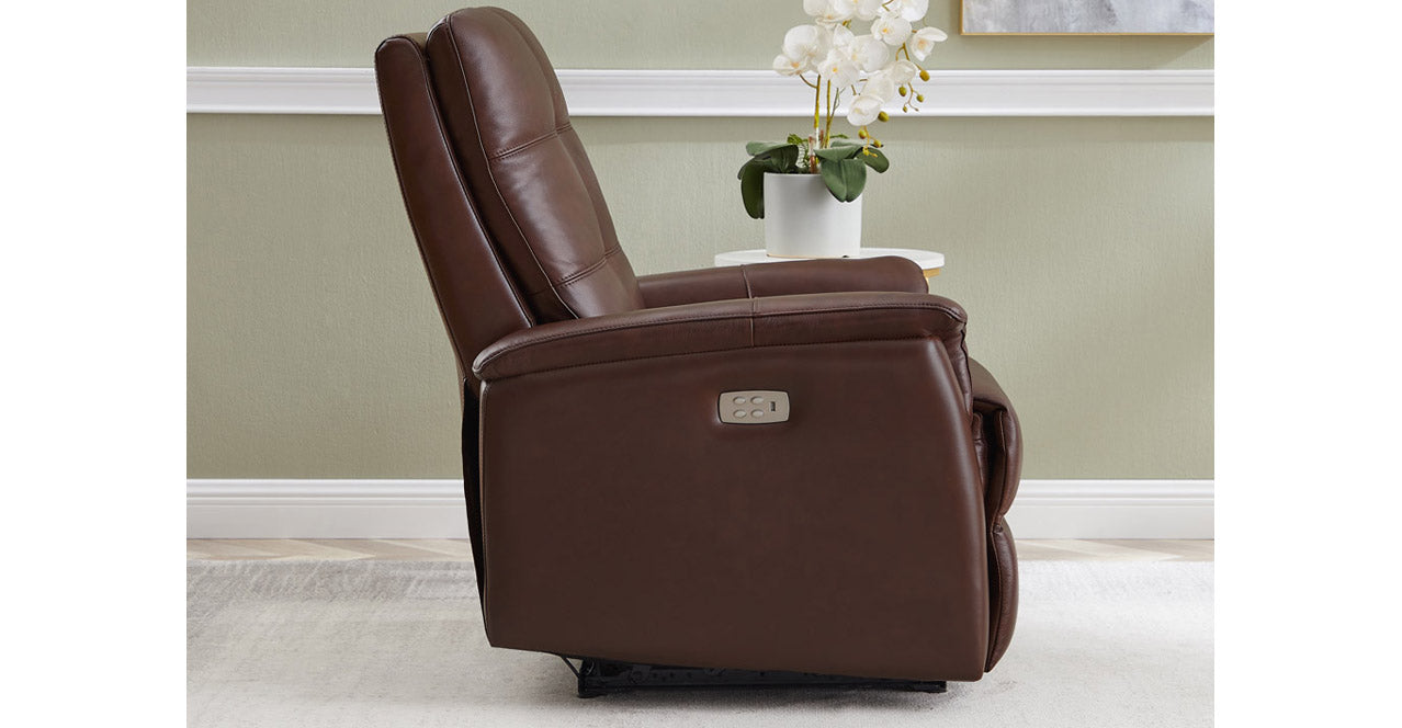 Logan Power Headrest Leather Recliner