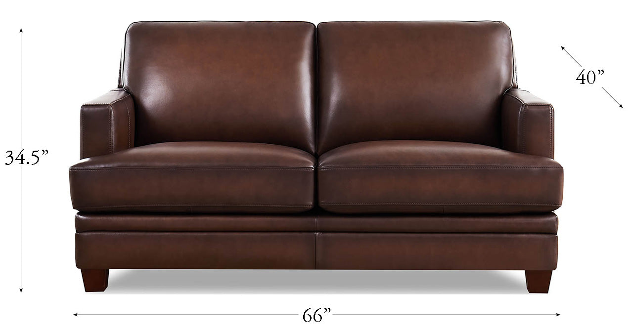 Bari Leather Loveseat