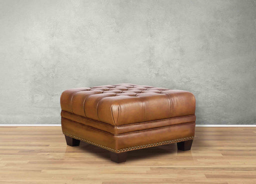 York Leather Ottoman