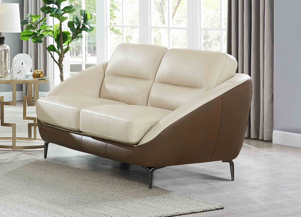 Pearl Leather Loveseat