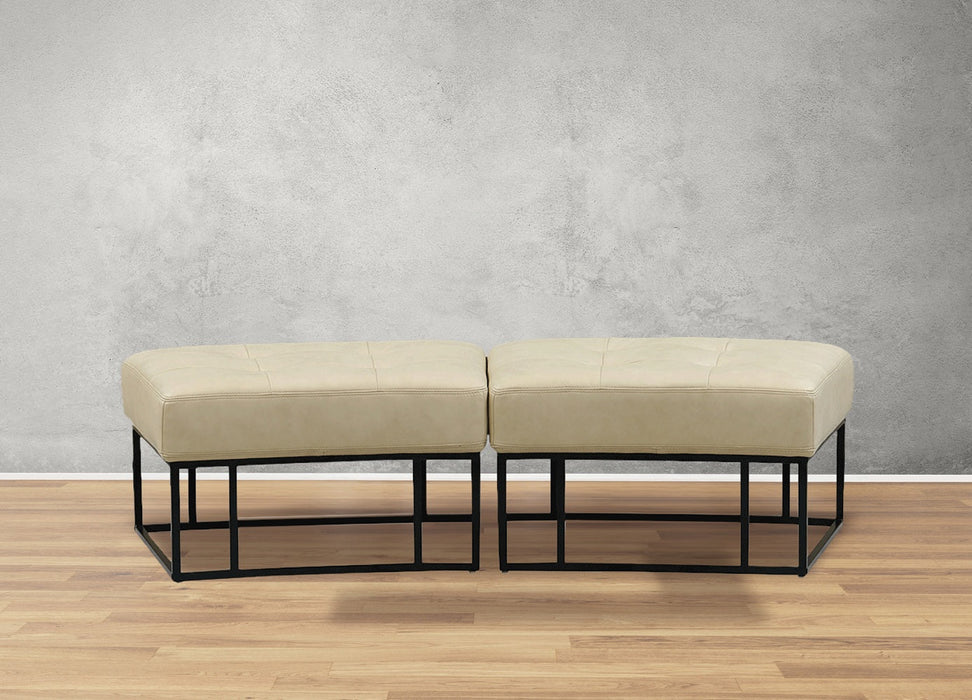 Yuna Curve Modular Leather Ottoman