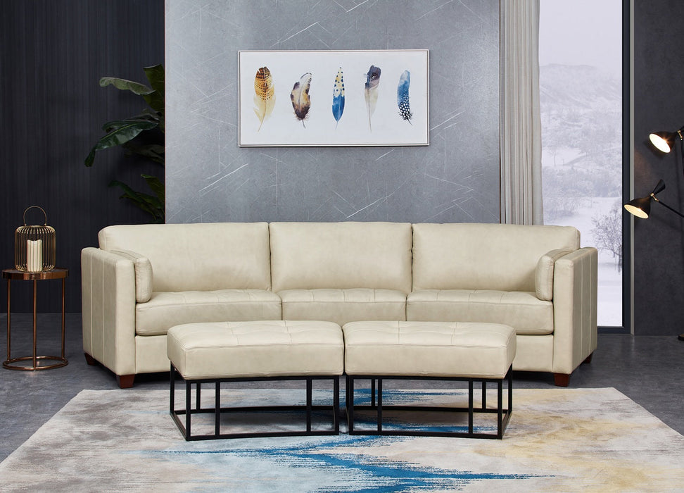 Yuna Curve Modular Leather Ottoman