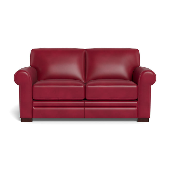 Hydeline Brookfield Leather Loveseat - Cranberry 2169 (Custom: Increased Seat Depth 26")