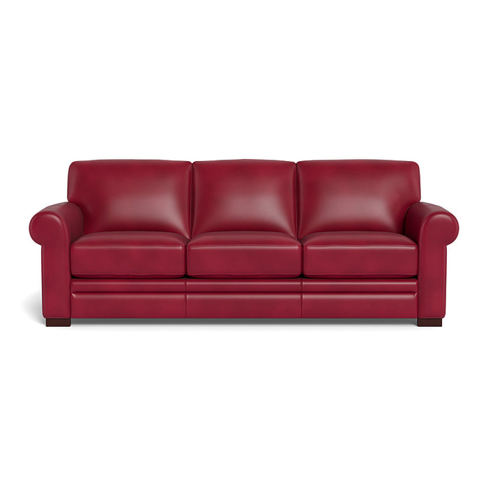 Hydeline Brookfield Leather Sofa - Cranberry 2169 (Custom: Increased Seat Length 78" & Seat Depth 26")