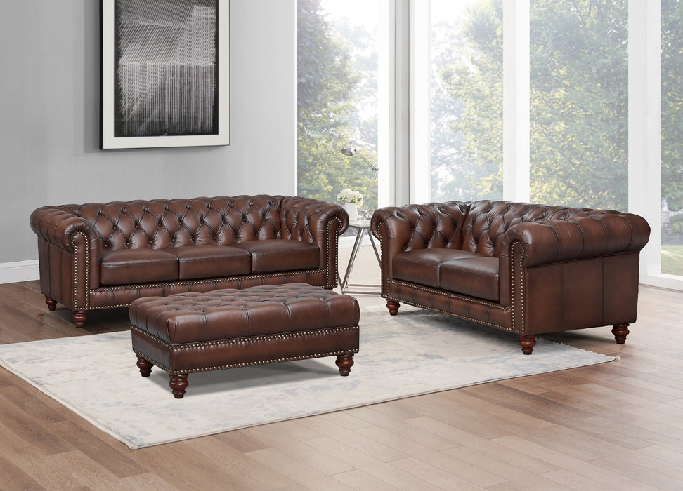 Alton Bay Leather Ottoman