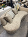 Vanguard Beige Fabric Curved Sofa