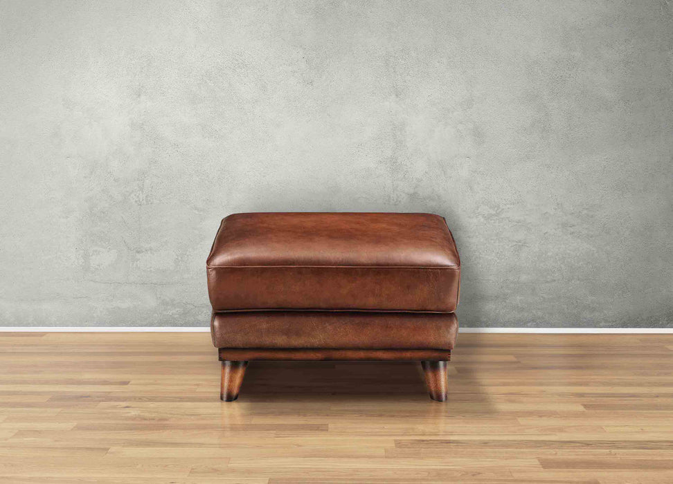 Lowell Leather Ottoman