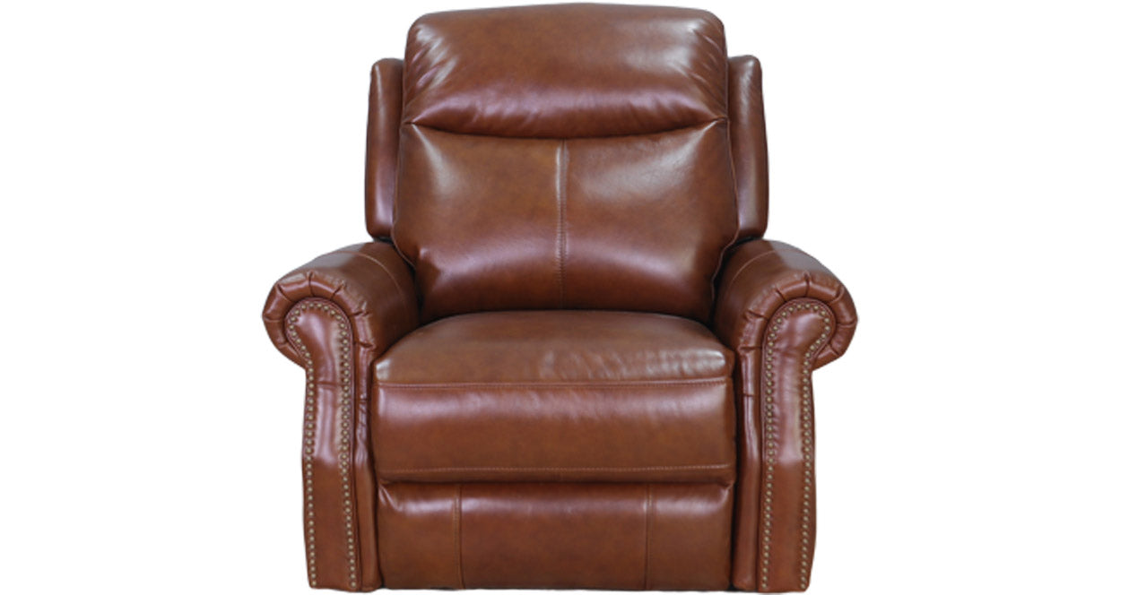 Royce Power Headrest Swivel Glider Leather Recliner
