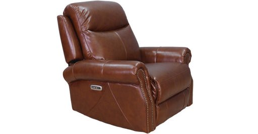 Royce Power Headrest Swivel Glider Leather Recliner