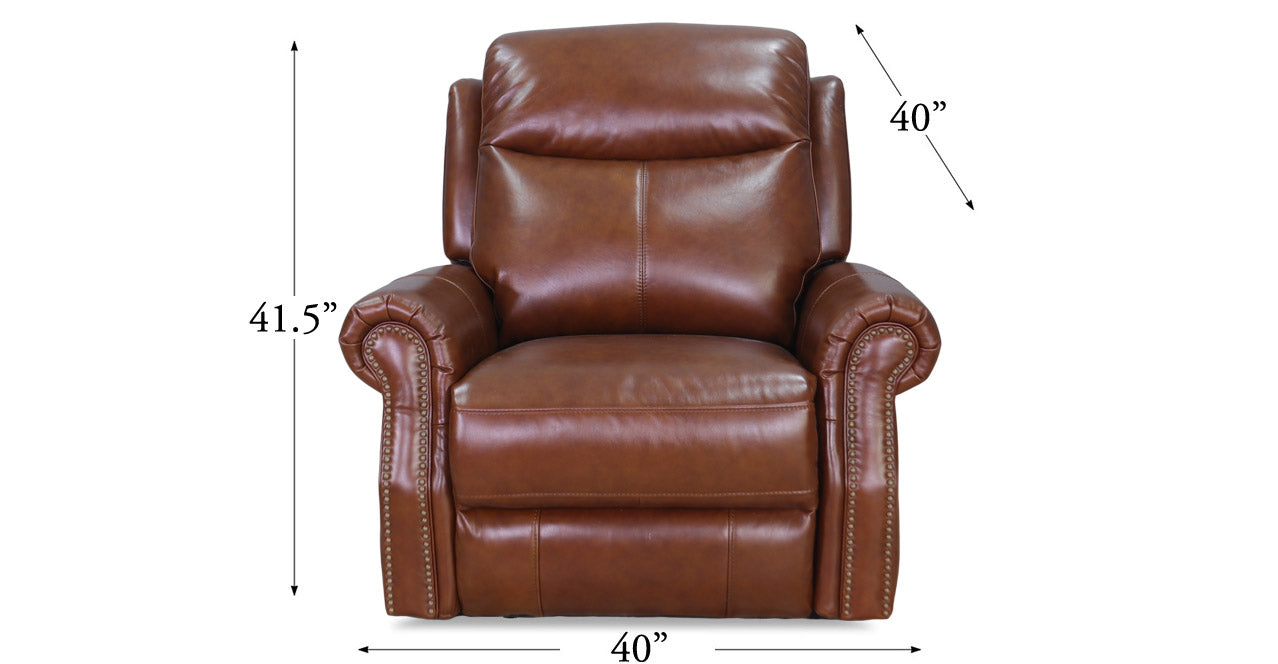 Royce Power Headrest Swivel Glider Leather Recliner