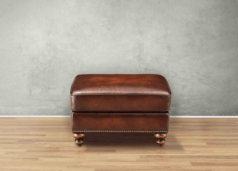 Hamptons Leather Ottoman