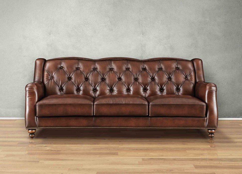 Hamptons Leather Ottoman