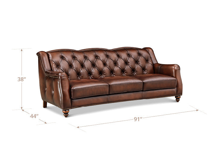 Hamptons Leather Ottoman