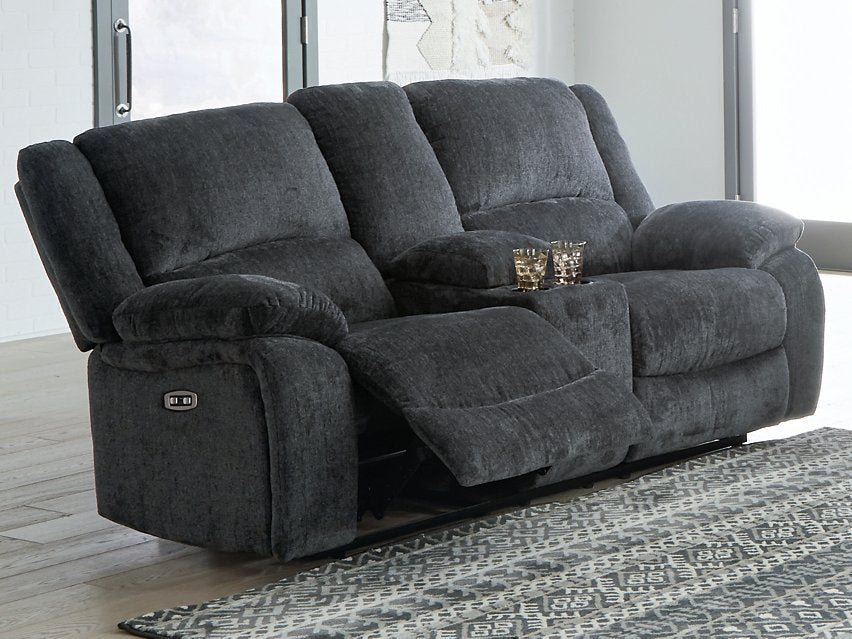 Draycoll Power Reclining Loveseat with Console - Abundant Home Collections