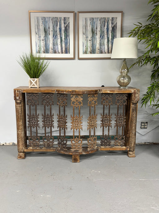 Rustic Modern Rod Iron & Reclaimed Wood Console Table! Brand New Condition! - Abundant Home Collections