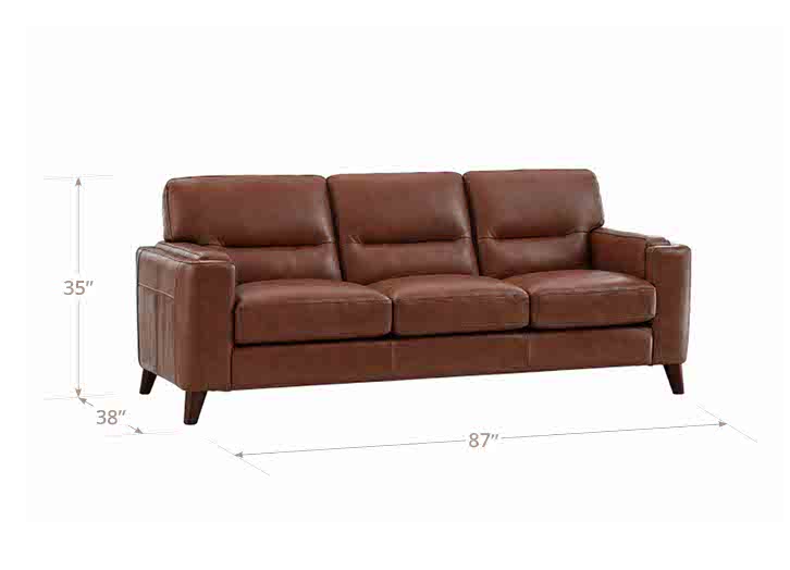 Elm 3 Leather Loveseat