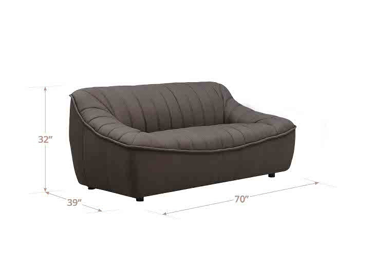 Snug Leather Loveseat