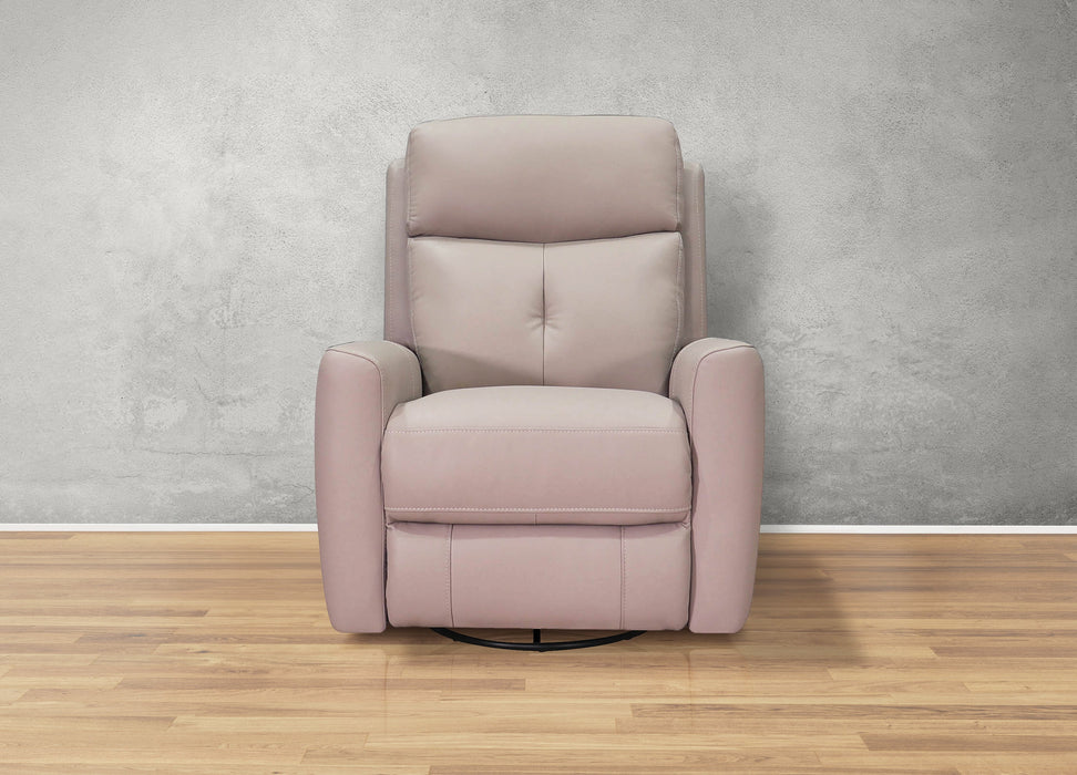 Sterling Power Headrest Swivel Glider Leather Recliner