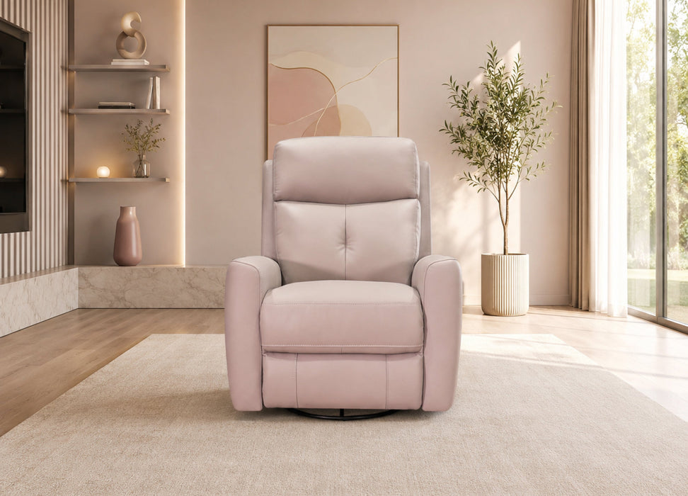 Sterling Power Headrest Swivel Glider Leather Recliner