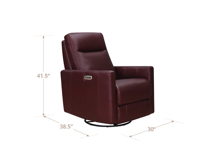 Ashby Power Headrest Swivel Glider Leather Recliner