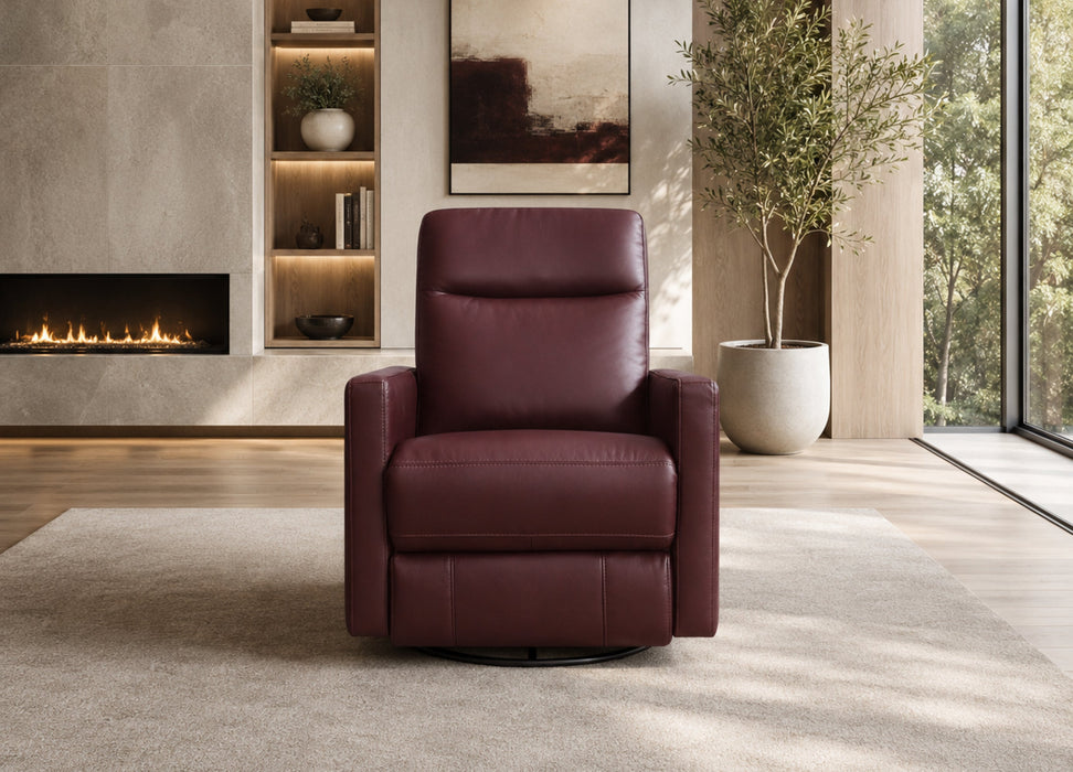 Ashby Power Headrest Swivel Glider Leather Recliner