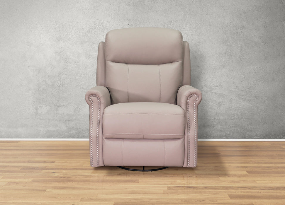 Royce Power Headrest Swivel Glider Leather Recliner