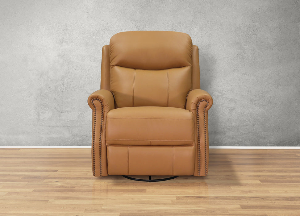 Royce Power Headrest Swivel Glider Leather Recliner